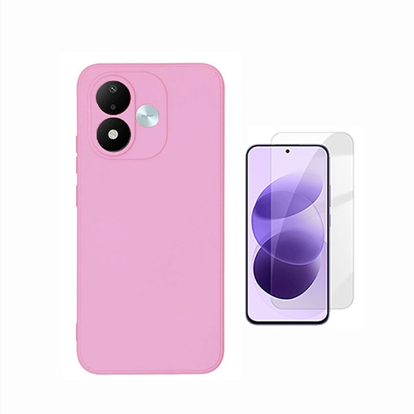 Kit Vidro Temperado Cleargorilasglass + Capa Proteção Silicone GIFT4ME Para Xiaomi Redmi Note 17 4G - Rosa