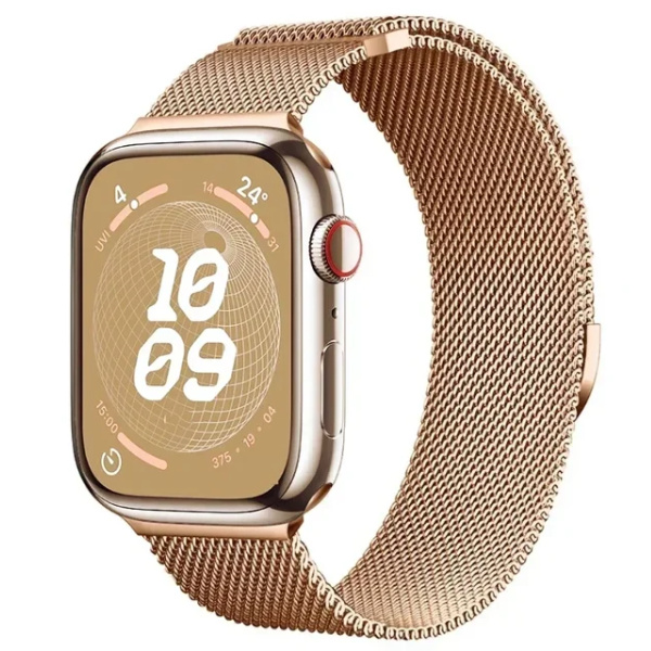 Bracelete Milanese Com Fecho Magnético GIFT4ME Para Apple Watch Ultra 4 - Rosa ouro