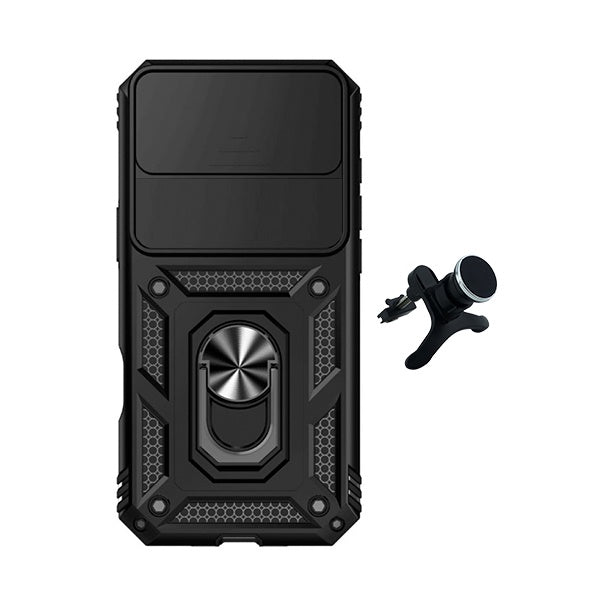 Kit Suporte Magnético Com Pernas + Capa de Proteção Militar Magnética Janela Deslizante GIFT4ME Para Apple iPhone 17 Air - Preto