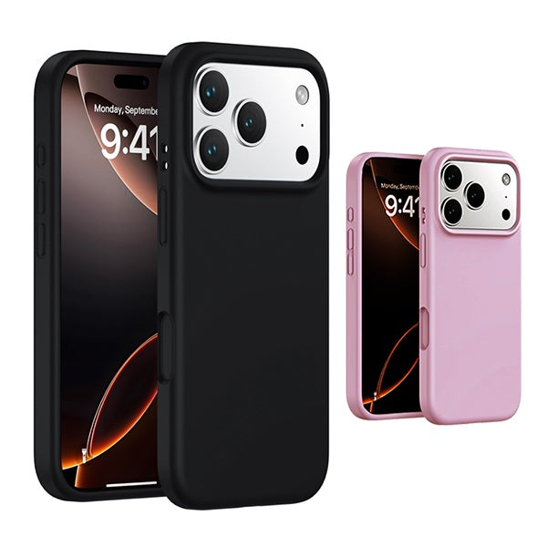 Kit 2x Capa Proteção Silicone GIFT4ME Para Apple iPhone 17 Pro Max - Preto / Rosa