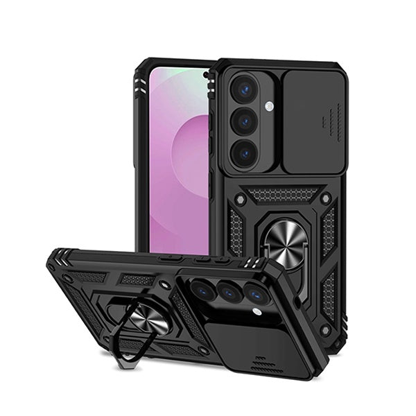 Capa de Proteção Militar Magnética Janela Deslizante GIFT4ME Para Samsung Galaxy S26 + Plus - Preto