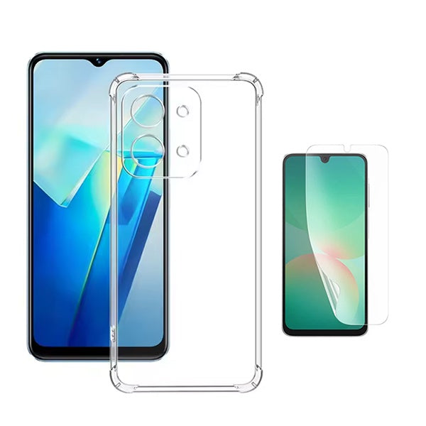 Kit Capa Traseira Super Proteção + Película de Hydrogel Frente Transparente GIFT4ME Para Xiaomi Poco C85 - Transparente