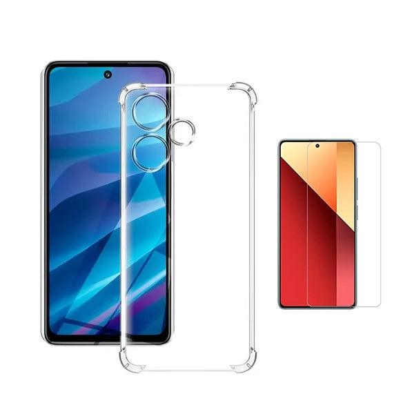 Kit Capa Super Proteção + Película de Vidro Temperado Gift4Me Para Xiaomi Redmi Note 14 - Transparente