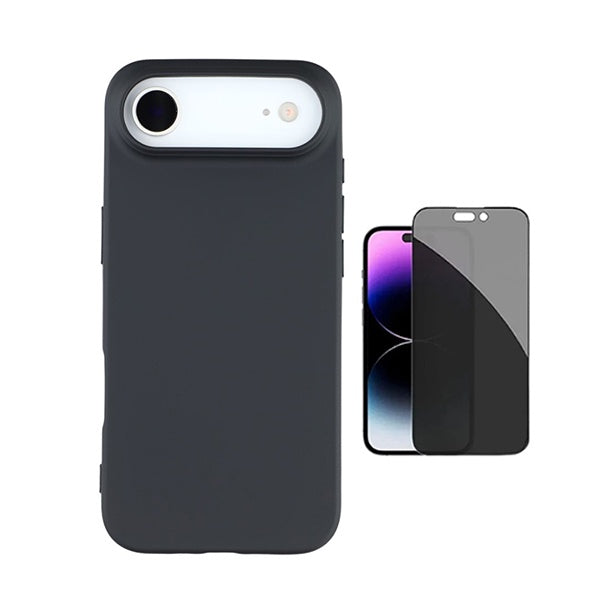 Kit Película de Vidro Temperado Privacidade + Capa Proteção Silicone GIFT4ME Para Apple iPhone 17 Air - Preto