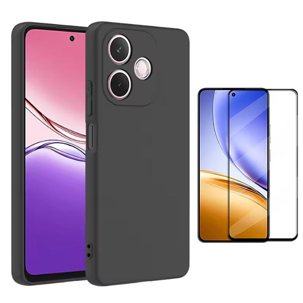 Kit Película de Vidro Temperado Gorilasglass + Capa Proteção Silicone GIFT4ME Para Oppo A5 Pro 5G - Preto