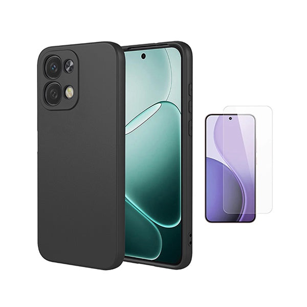 Kit Vidro Temperado Cleargorilasglass + Capa Proteção Silicone GIFT4ME Para Oppo A6 Pro 4G - Preto