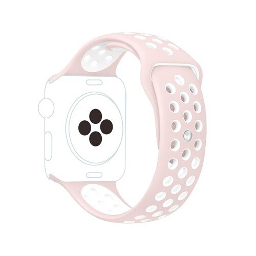 Bracelete Desportiva GIFT4ME Para Apple Watch Series 12 - 46mm - Rosa / Branco