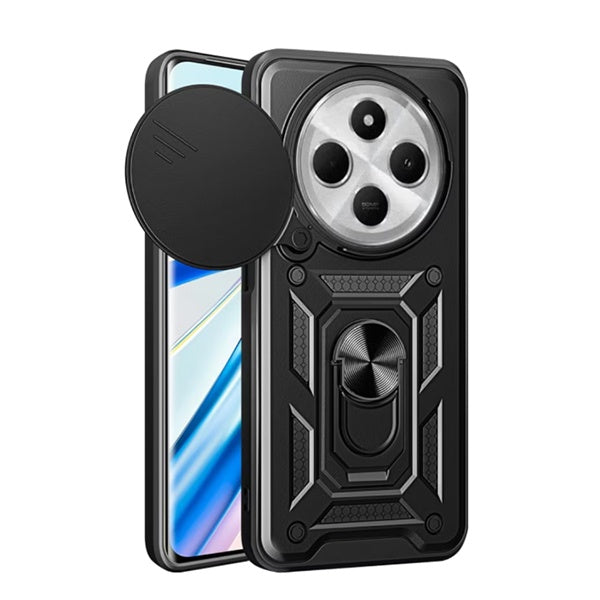 Capa de Proteção Militar Magnética Janela Deslizante Gift4Me Para Xiaomi Redmi 14C 5G - Preto