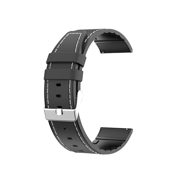 Bracelete Couro e Silicone Premium GIFT4ME para Honor Watch GS 4 - Preto