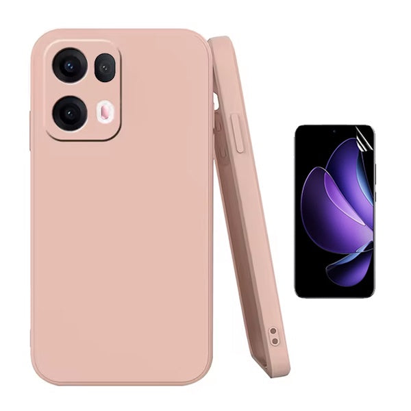 Kit Película Protectora de Hydrogel Frente + Capa Proteção Silicone GIFT4ME Para Oppo Reno13 Pro - Rosa
