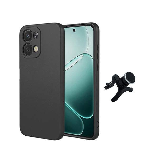 Kit Suporte Magnético Com Pernas + Capa Proteção Silicone GIFT4ME Para Oppo A6 Pro - Preto