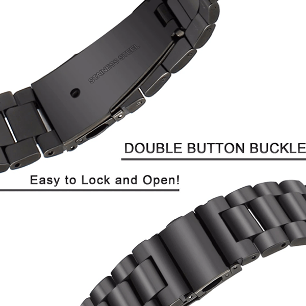Bracelete de Aço + Ferramenta GIFT4ME Para Samsung Galaxy Watch Ultra (2025) - 47mm LTE  - Preto