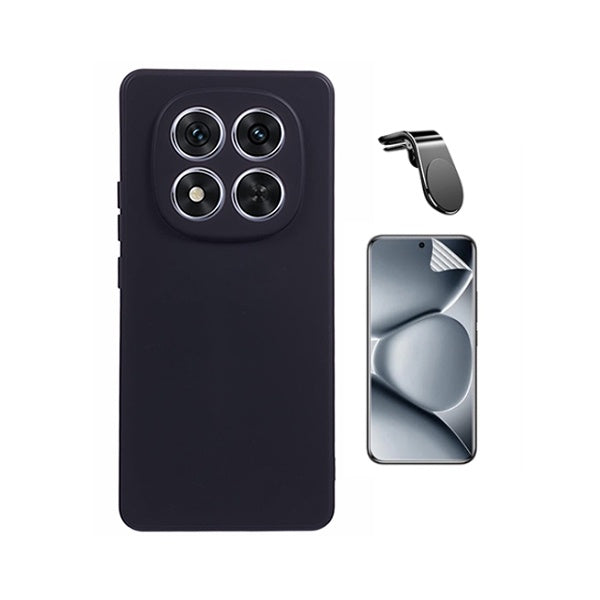 Kit Película Protectora de Hydrogel Frente + Capa Proteção Silicone + Suporte Magnético L GIFT4ME Para Xiaomi Redmi Note 15 Pro 5G - Preto