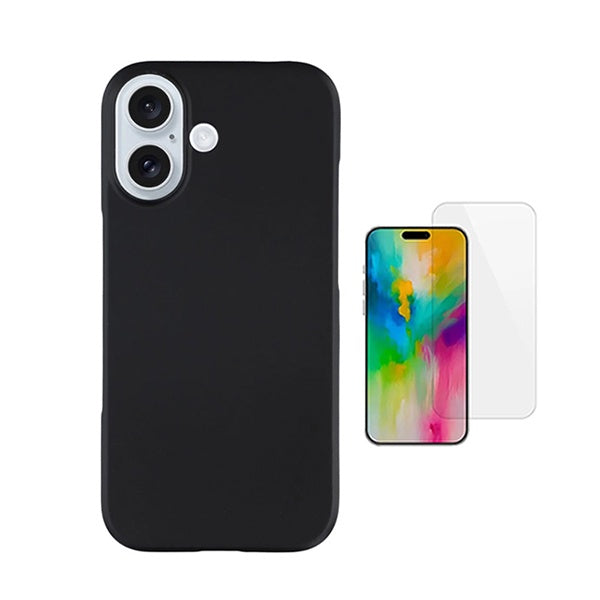 Kit Vidro Temperado Cleargorilasglass + Capa Proteção Silicone GIFT4ME Para Apple iPhone 17 - Preto