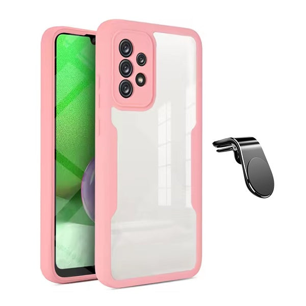 Kit Capa 360° Proteção Frente e Verso + Suporte Magnético L Gift4Me Para Samsung Galaxy A52 - Rosa