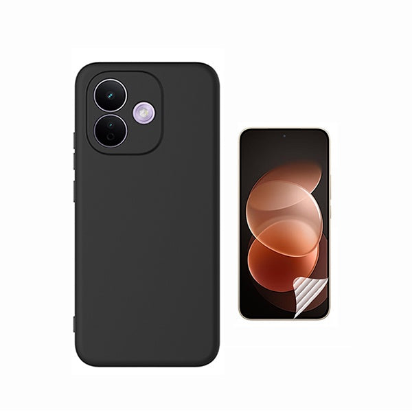 Kit Película Protectora de Hydrogel Frente + Capa Proteção Silicone GIFT4ME Para Xiaomi Redmi Note 17 Pro 5G - Preto