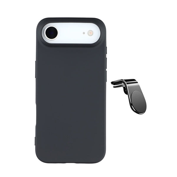 Kit Suporte de Carro Magnético L + Capa Proteção Silicone GIFT4ME Para Apple iPhone 17 Air - Preto