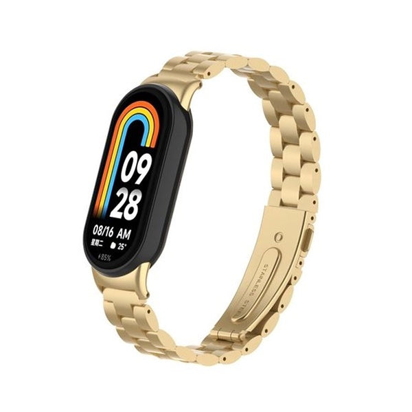 Bracelete de Aço + Ferramenta GIFT4ME Para Xiaomi Mi Band 10 - Ouro