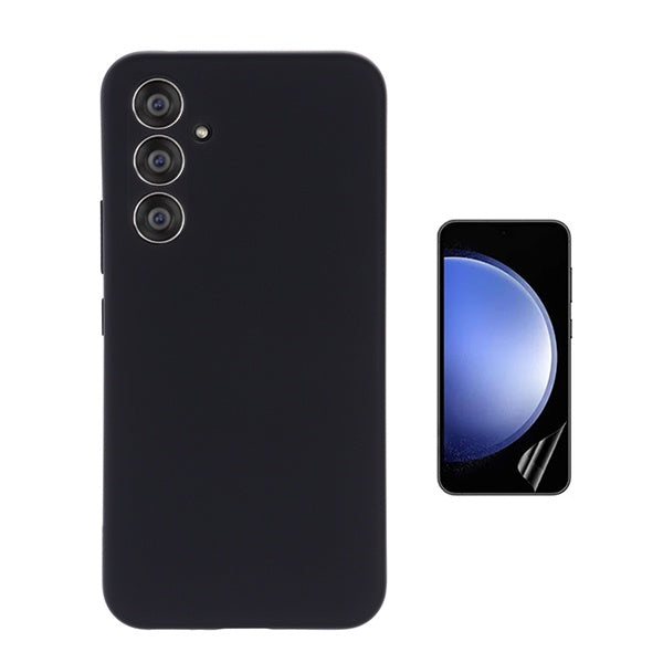 Kit Película Protectora de Hydrogel Frente + Capa Proteção Silicone Gift4Me Para Samsung Galaxy S24 FE - Preto
