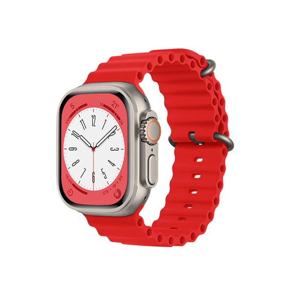 Bracelete Silicone Ondulada para Apple Watch Series 11 - 46mm - Vermelho