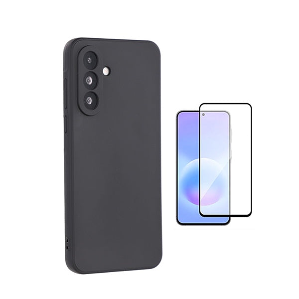 Kit Película de Vidro Temperado Gorilasglass + Capa Proteção Silicone GIFT4ME Para Samsung Galaxy A27 5G - Preto