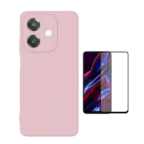 Kit Película de Vidro Temperado Gorilasglass + Capa Proteção Silicone Gift4Me Para Oppo A40M - Rosa