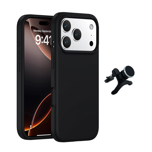 Kit Suporte Magnético Com Pernas + Capa Proteção Silicone GIFT4ME Para Apple iPhone 17 Pro Max - Preto