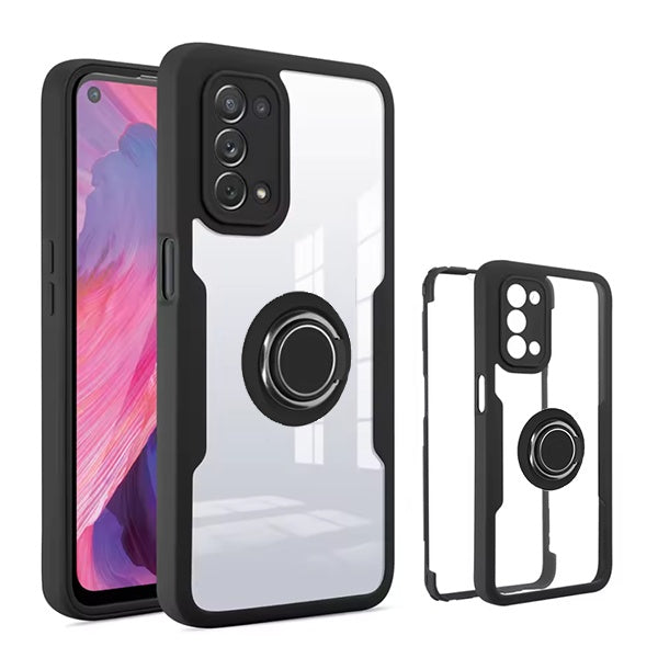 Capa 360° Proteção Frente e Verso Com Anel Magnetico Gift4Me Para Oppo A54 5G - Preto