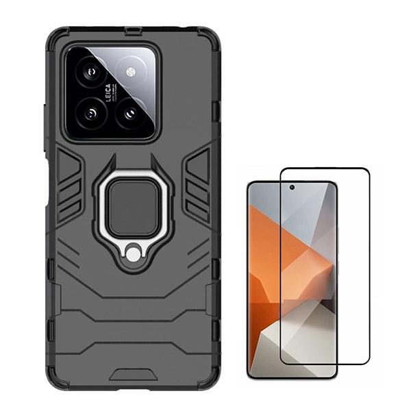 Kit Película de Vidro Temperado GOrilasGlass + Capa de Proteção Militar Magnética GIFT4ME para Xiaomi 14 - Preto