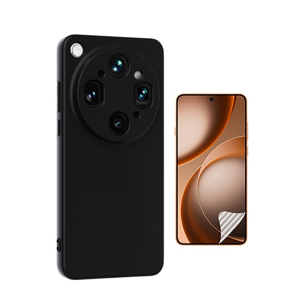 Kit Película Protectora de Hydrogel Frente + Capa Proteção Silicone GIFT4ME Para Oppo Find X9 Ultra - Preto