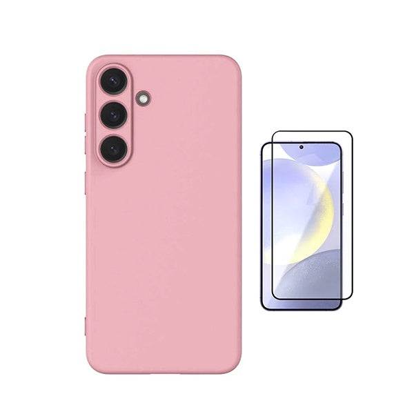 Kit Película de Vidro Temperado Gorilasglass + Capa Proteção Silicone GIFT4ME Para Samsung Galaxy S26 + Plus - Rosa