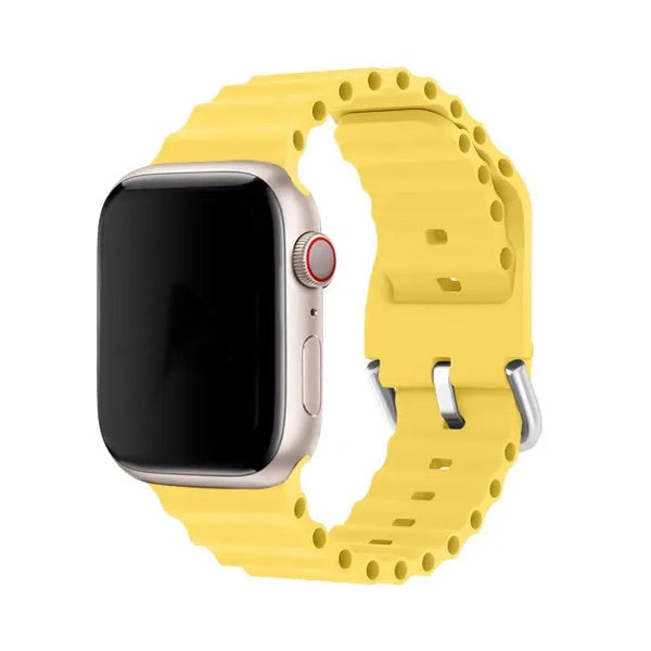 Bracelete Silicone Ondulada GIFT4ME Para Apple Watch Series 11 - 42mm - Amarelo