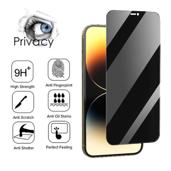 Kit 2 Películas de Vidro Temperado Privacidade GIFT4ME Para Apple iPhone 17 Pro - Transparente/Preto