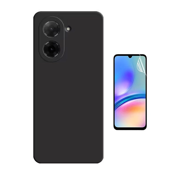 Kit Película Protectora de Hydrogel Frente + Capa Proteção Silicone GIFT4ME Para Xiaomi Redmi A5 4G - Preto