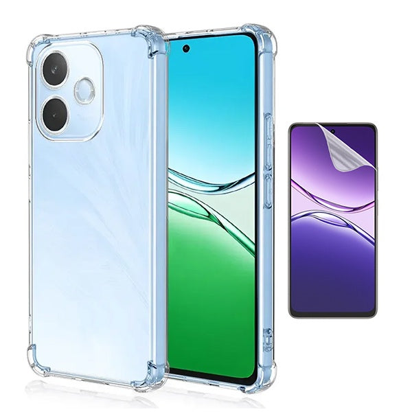 Kit Capa Traseira Super Proteção + Película de Hydrogel Frente Transparente GIFT4ME Para Oppo A5 Pro 4G - Transparente