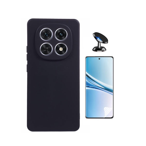 Kit Película Protectora de Hydrogel Frente + Capa Proteção Silicone + Suporte Magnético GIFT4ME Para Xiaomi Redmi Note 15 4G - Preto