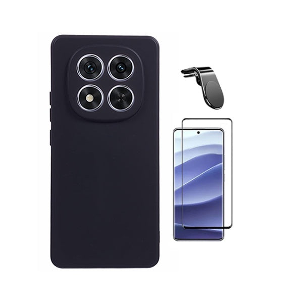 Kit Película de Vidro Temperado Gorilasglass + Capa Proteção Silicone + Suporte Magnético L GIFT4ME Para Xiaomi Redmi Note 15 Pro 5G - Preto