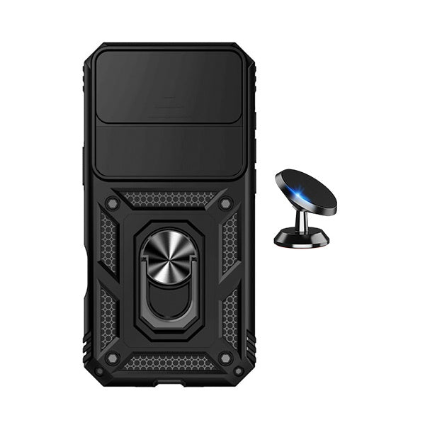 Kit Suporte Magnético + Capa de Proteção Militar Magnética Janela Deslizante GIFT4ME Para Apple iPhone 17 Air - Preto