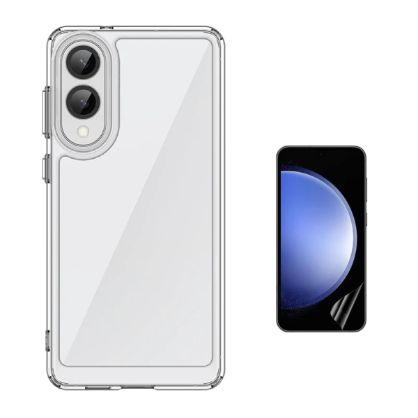 Kit Capa Traseira Super Proteção + Película de Hydrogel Frente Transparente GIFT4ME Para Samsung Galaxy S25 Edge - Transparente