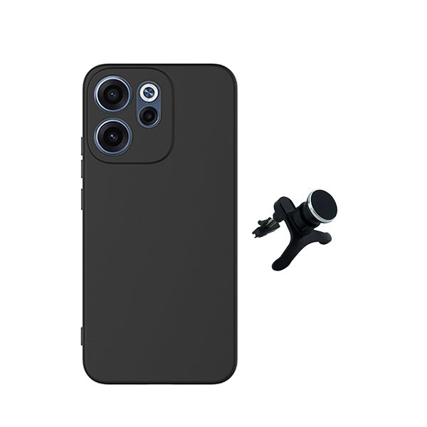 Kit Suporte Magnético Com Pernas + Capa Proteção Silicone GIFT4ME Para Oppo Reno15 FS - Preto