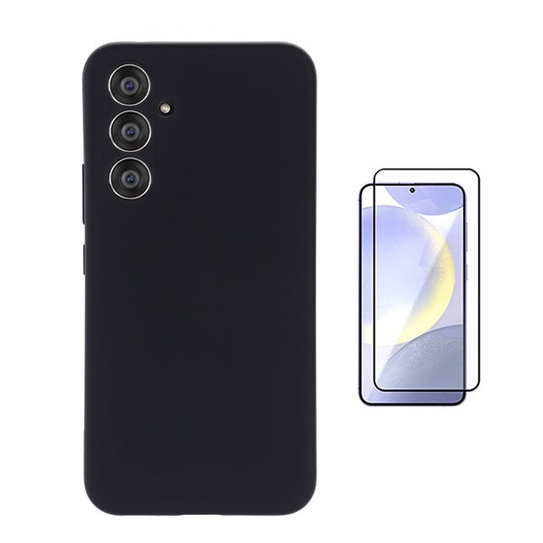 Kit Película de Vidro Temperado Gorilasglass + Capa Proteção Silicone Gift4Me Para Samsung Galaxy S24 FE - Preto