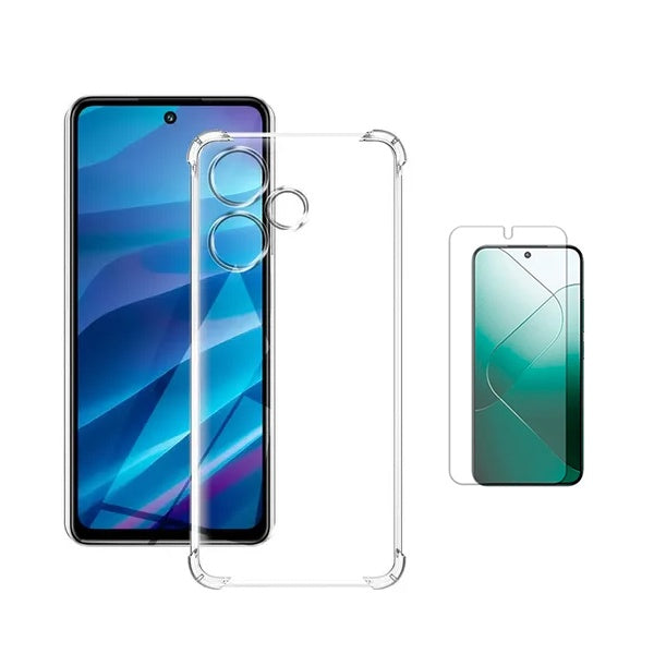 Kit Capa Traseira Super Proteção + Película de Hydrogel Frente Transparente Gift4Me Para Xiaomi Redmi Note 14 4G - Transparente