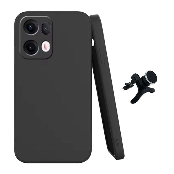 Kit Suporte Magnético Com Pernas + Capa Proteção Silicone GIFT4ME Para Oppo Reno13 Pro - Preto