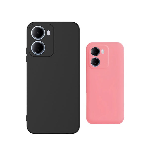 Kit 2x Capa Proteção Silicone GIFT4ME Para Xiaomi Redmi 15a - Preto / Rosa