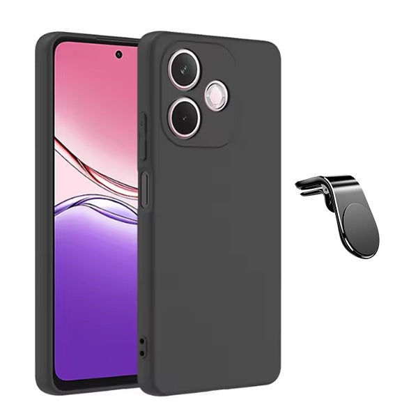 Kit Suporte de Carro Magnético L + Capa Proteção Silicone GIFT4ME Para Oppo A5 Pro 5G - Preto
