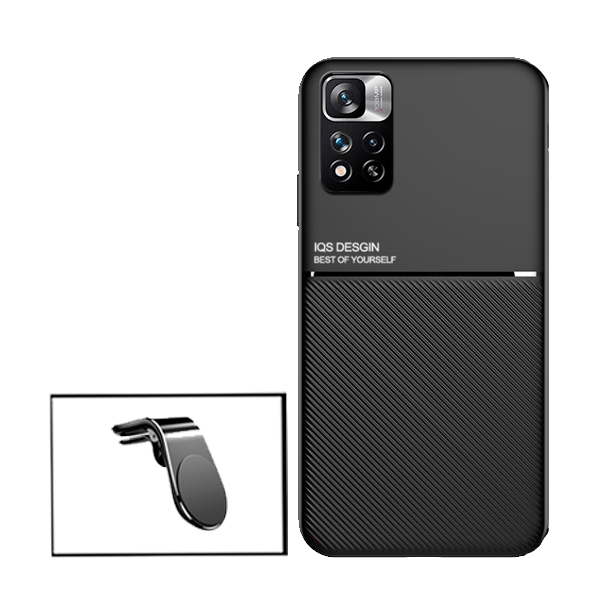 Kit Capa Traseira Magnética Anti Choque + Suporte Magnético L para Xiaomi Redmi Note 11 Pro+