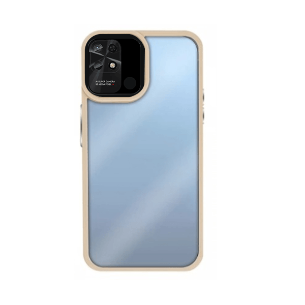 Capa de Tripla Proteção Revestida a Aluminio para Xiaomi Redmi 10C - Transparente/Beje