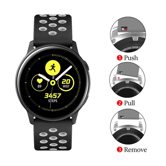 Bracelete Desportiva para Amazfit Bip 3 Pro - Preto / Branco