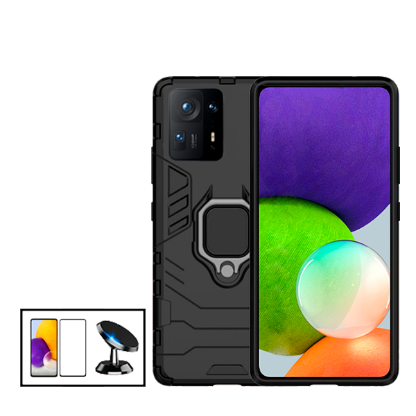 Kit Película de Vidro Temperado GorilasGlass + Capa de Proteção Militar Magnética + Suporte Magnético para Xiaomi Mix 4