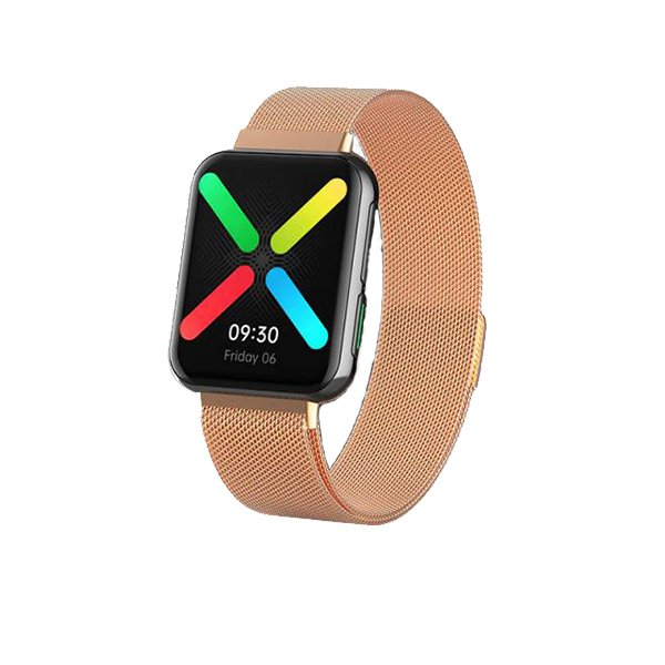 Bracelete Milanese Com Fecho Magnético para Oppo Watch 41mm - Rosa Ouro